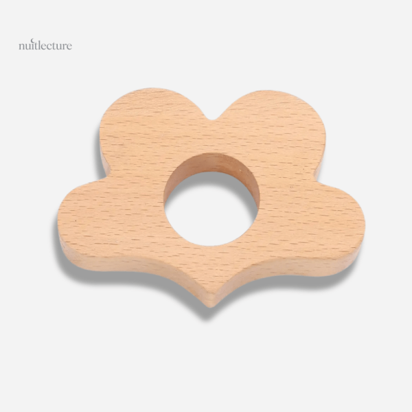 Bague en bois naturelle pour lecture, design floral