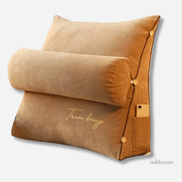 Coussin de lecture confortable alliant luxe et esthétique