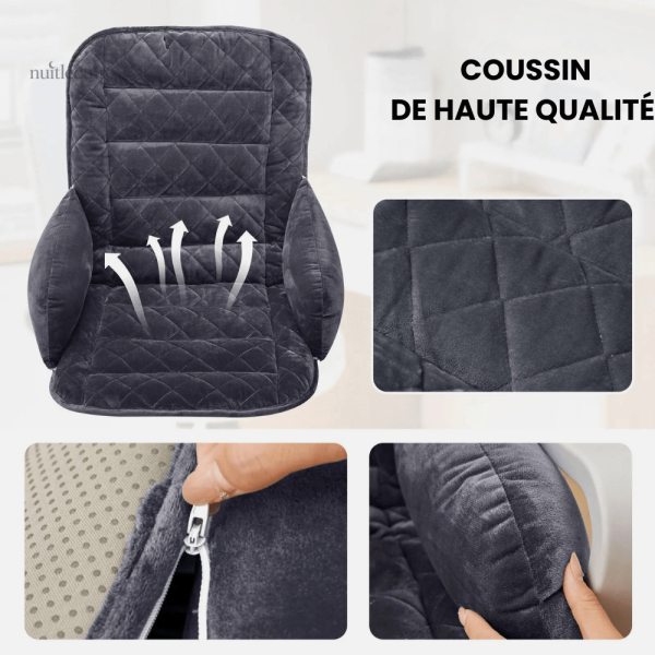 Coussin lombaire en velours pour fauteuil de lecture