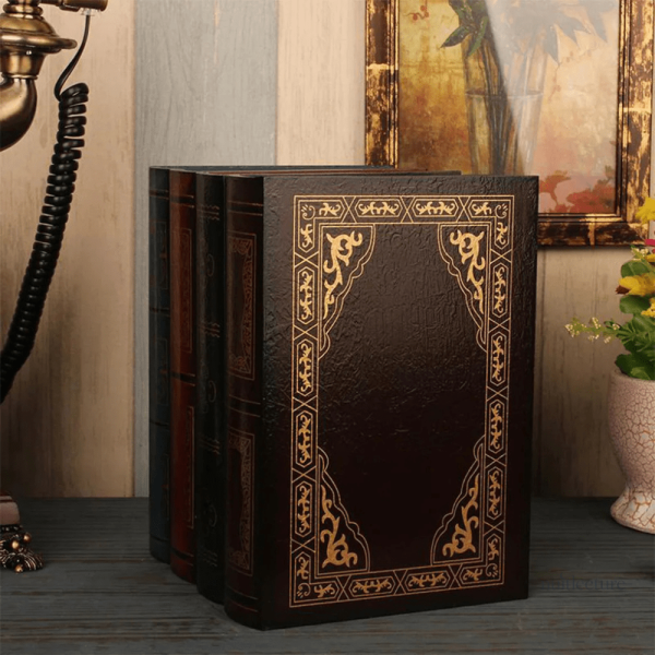 Rangement vintage en faux livres pour décoration intérieure