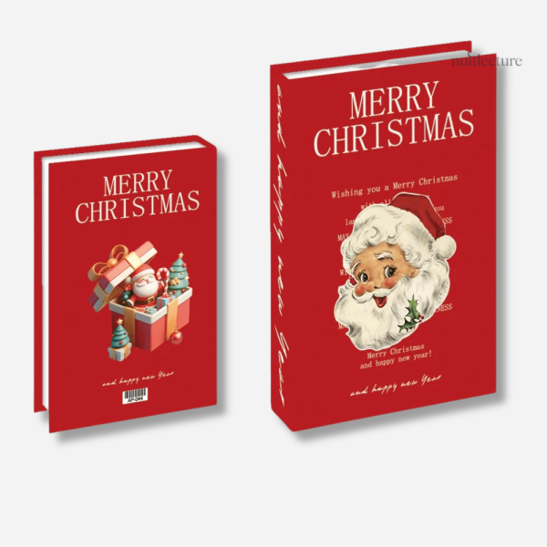 Coffret de faux livres de Noël élégants