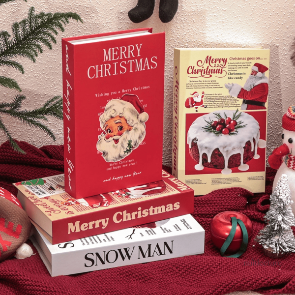 Faux livres à thème Noël pour embellir