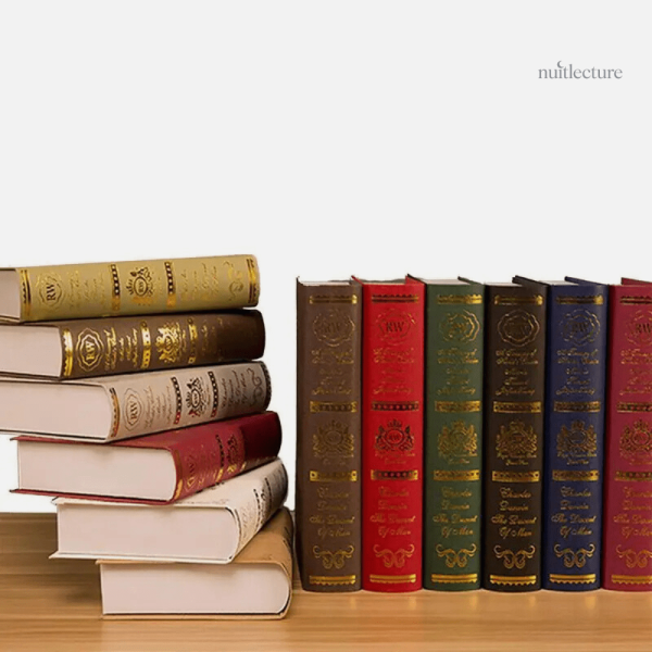 Éléments de déco en faux livres élégants
