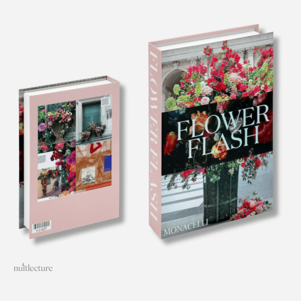 Faux livres décoratifs avec fleurs pour un design raffiné