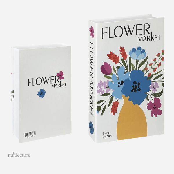 Élément décoratif : faux livres fleuris pour style contemporain