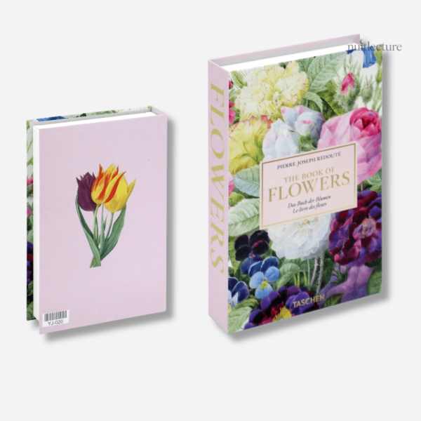 Éléments de décoration : livres faux avec fleurs