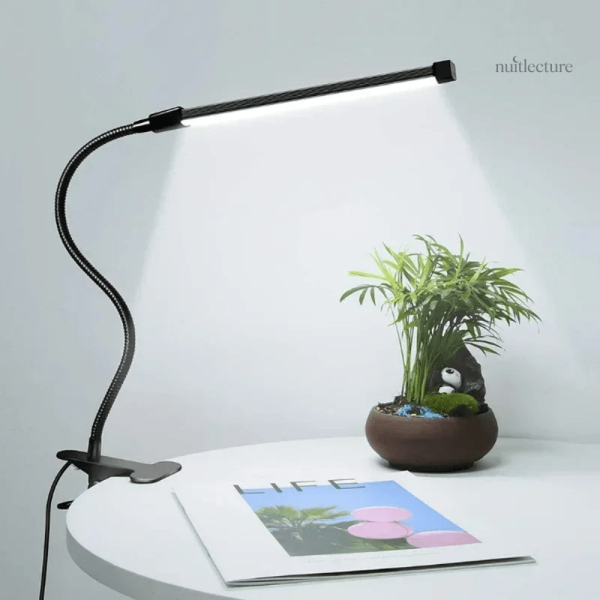 Lampe de lecture à pince LED pour bureau et chambre