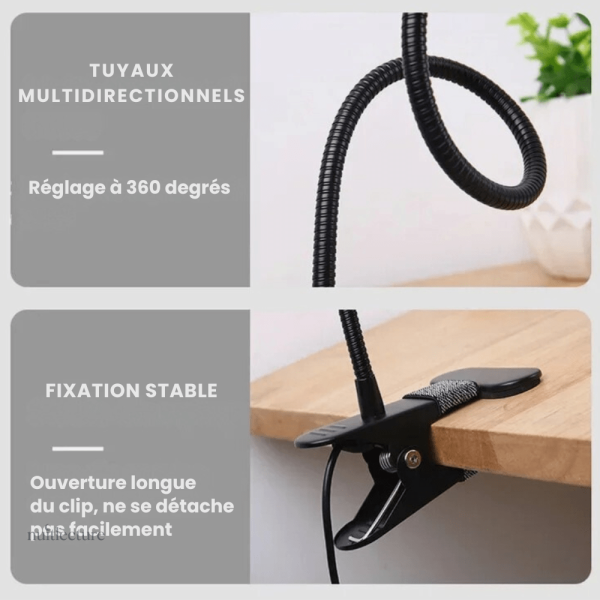 Lampe compacte à pince pour lit ou bureau
