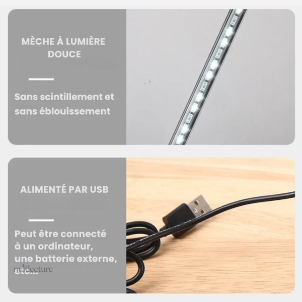 Lampe à clip pour éclairage ciblé de lecture
