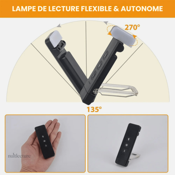 Lampe de lecture flexible - autonomie prolongée