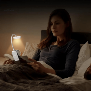Éclairage LED rechargeable en aluminium pour lecture nocturne