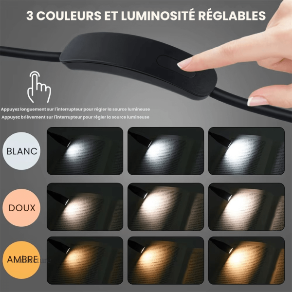 Lampe de lecture compacte avec technologie LED pour le confort