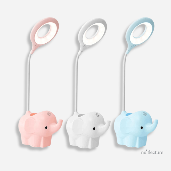 Lampe portable éléphant pour lecture nocturne