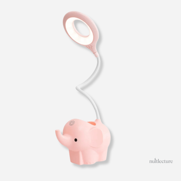 Éléphant lampe de lecture compact et fonctionnel