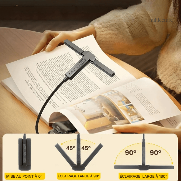 Lampe de lecture LED avec indicateur de charge pratique