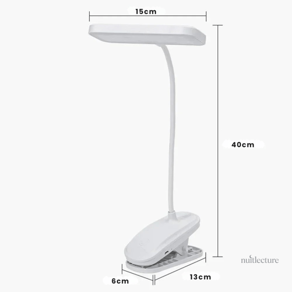 Lampe de lecture LED compacte et rechargeable pour espace réduit