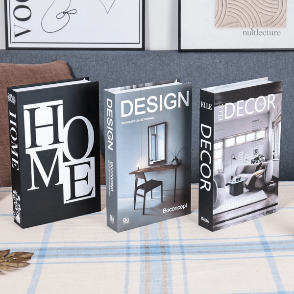 Décoration intérieure : ensemble de faux livres stylés