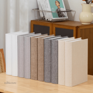 Faux livres revêtement lin pour décoration intérieure, lot de 5