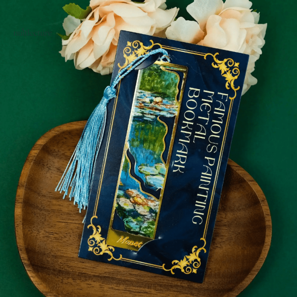 Marque-page métal, illustration de fleurs vintage