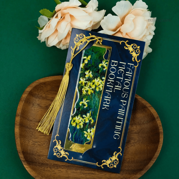 Marque-page artistique en métal, motif floral ancien