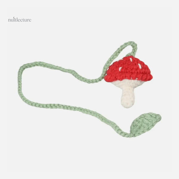 Marque-page original au crochet, motif champignon unique