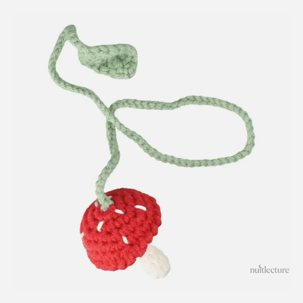 Design de marque-page champignon au crochet, pratique et élégant