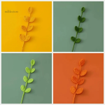 Marque-page feuilles en crochet colorées