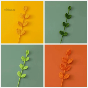 Marque-page feuilles en crochet colorées