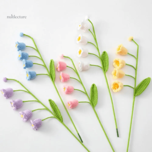 Marque-page au crochet, motif de fleur colorée