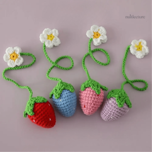 Marque-page au crochet en forme de fraise