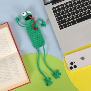 Marque-page au crochet en forme de grenouille