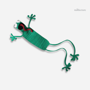 Accessoire de lecture en crochet, grenouille colorée