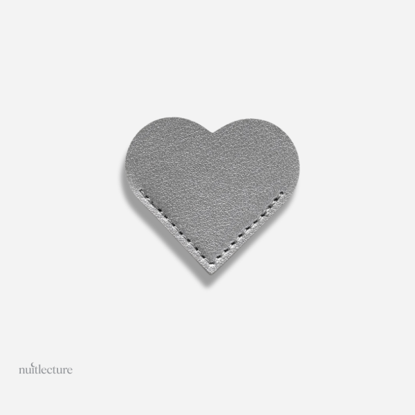 Marque-page coin, cuir doux, forme coeur