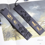 Marque-page stylé en bois, gravure artistique en chinois