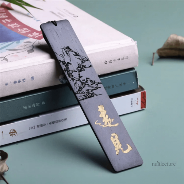 Design unique de marque-page en bois avec inscription chinoise