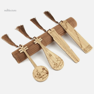 Marque-page en bois inspiré des instruments de musique chinois