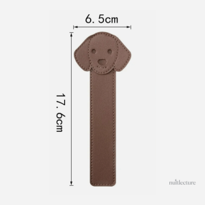 Marque-page en cuir avec motif de chien