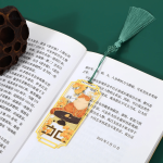 Marque-page en métal, thème félin pour bibliophiles