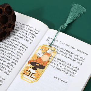 Marque-page en métal, thème félin pour bibliophiles
