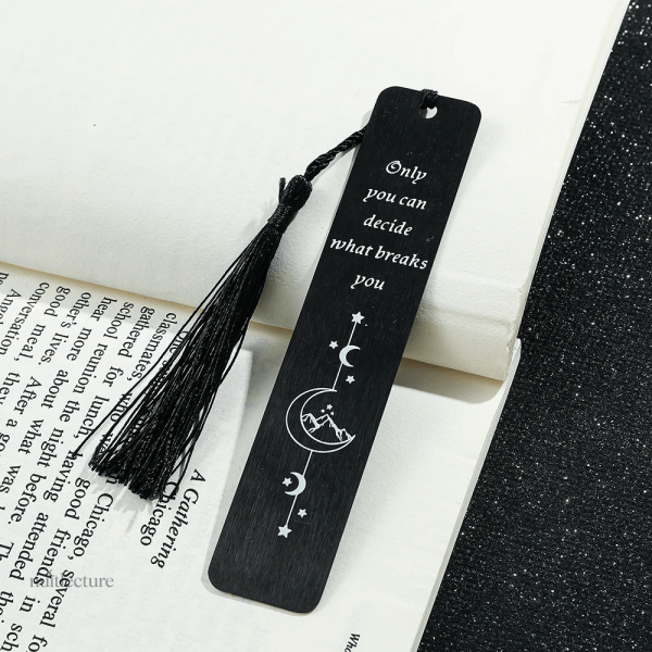 Marque-page citation en métal élégant pour la lecture