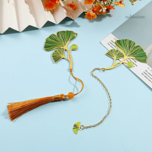 Marque-page Ginkgo en métal, design élégant