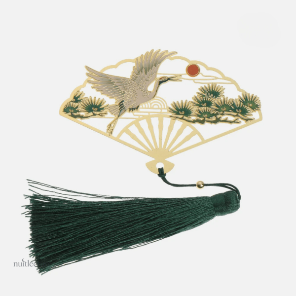 Éventail chinois : agréable marque-page en métal