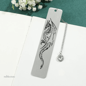 Accessoire de lecture : marque-page en métal dragon