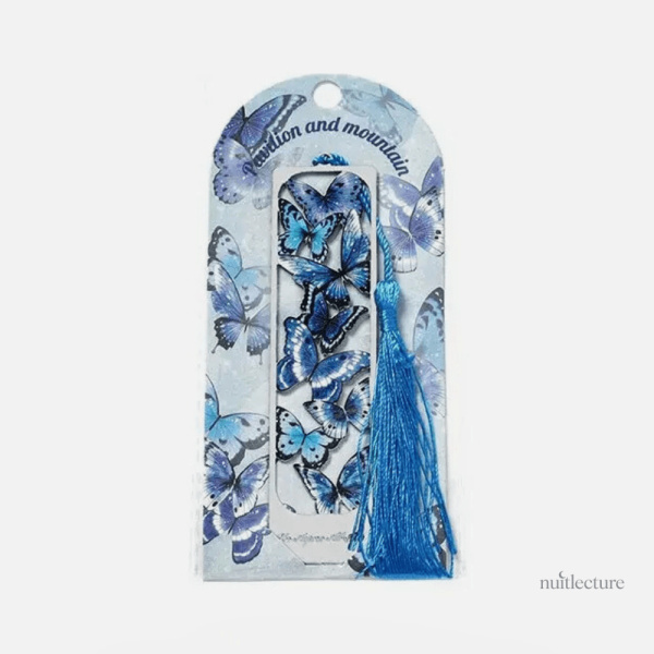 Marque-page stylisé en métal, motif papillon attrayant
