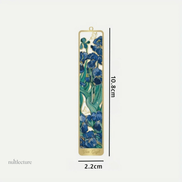 Marque-page artistique en métal avec peinture florale