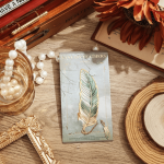 Marque-page en métal avec design plume