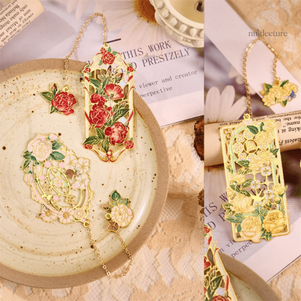 Marque-page en métal rose, idéal pour un cadeau littéraire