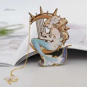 Marque-page métal sirène, parfait pour les bibliophiles