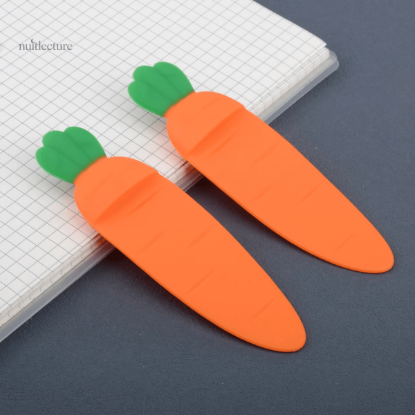 Marque-page original en forme de carotte en silicone