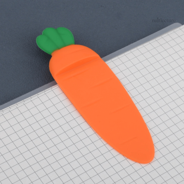 Accessoire de lecture amusant en silicone carotte